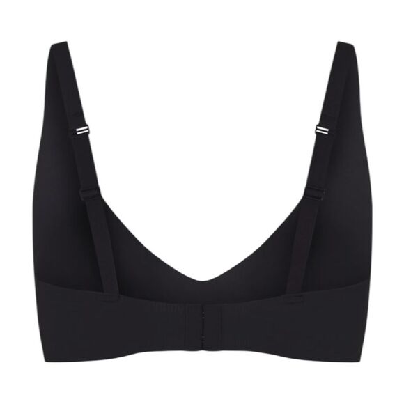 Skims Naked Plunge Bralette Onyx Black Stretch Knit L - Picture 4 of 9
